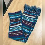 Athleta Fair Isle Y2K Fringe Scarf Winter Cozy Warm Photo 3