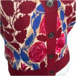 Anthropologie Maeve   Floral Button Up Sweater Vest Red Dera Size Small NWT Photo 1