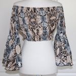 Raga  Viper Snake Print Bell Sleeve Crop Top Size XS Photo 2