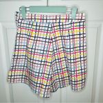 Modcloth High Waist Party Streamers Shorts Blue Pink Rainbow Plaid 6 Small NWT Photo 7