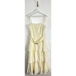 Mac Duggal Spaghetti Straps Tiered Tea-Length Dress in White Ivory Size US 12 Photo 2