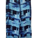 Natori  Blue Abstract Lounge Swimwear Medium Pants Drawstring Cotton Photo 0
