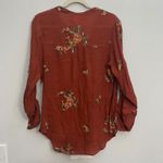 Anthropologie Fig & Flower Embroidered Button Down Blouse Orange Size Petite XL Photo 4