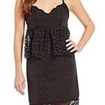 Gianni Bini  Monica Black Lace Peplum Strappy Dress Black Size 0 NWT Photo 2