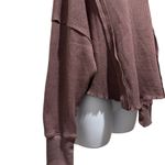 Umgee L Mauve Waffle Knit Oversized Ruffle Hem Top Photo 3