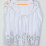Tahari  Womens Embroidered Linen Skirt Size 16 White Tie Belt‎ Pockets Bohemian Photo 0