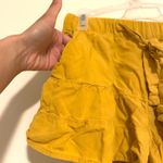 SO Women’s Medium  Mustard Yellow Ruffle Shorts High Rise Fabric Belt Tie Summer Photo 3