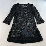 Crochet Mini Dress S Whimsigoth Fairycore Witchy Artsy Black Photo 1