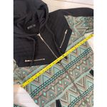 Focus Tribal Pattern Full Zip Hoodie Pocket Outdoor Loungewear Womens Size M Green Size M Photo 2