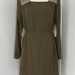 Altar'd State New Large Olive Green Long Sleeve Embroidered Square Neck Dress Photo 1