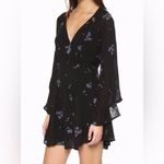 Free People  - Black Jasmine Embroidered Floral Bell Sleeve Boho Dress  - Size 6 Photo 3