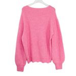 Cupcake Bubblegum Pink Knit Sweater Crewneck Lettuce Hem Large Photo 2