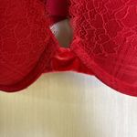 Victoria's Secret  Bra Sz  32DD Red T-shirt Push Up Lace Velvet Convertible Strap Photo 3