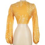 Camila Coelho  Yellow Leaf Print Blouse Photo 1