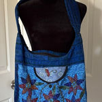 Handmade BoHo Blue Floral Shoulder Bag Photo 0