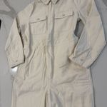 Madewell  Long Sleeved Utility Coveralls Women’s Medium Ivory Slim Tapered Leg Photo 2