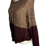 Mine Open Back Knit Sweater M Maroon Red Round Neck Long Sleeves Size M Photo 4