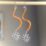 Handmade unique retro boho funky hippie style sun dangle earrings☀️ Photo 1