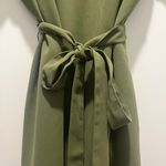 J.Crew Factory Olive Green Short Sleeve Belted Suiting Dress Size 10 Petite Photo 3
