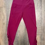 Lole Womens Small High Waist Leggings Dark Pink Side Pockets Lace Up Athletic Photo 0