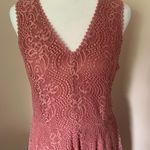 Francesca's Francesca’s Rose Pink Lace A-Line V-Neck Dress Size Large NEW Photo 10
