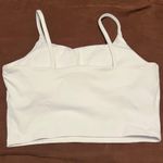 White Cropped Workout Top Photo 1