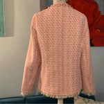 Michael Simon Pink White Tweed Pearl Embellished Jacket Womens M EUC Size M Photo 3
