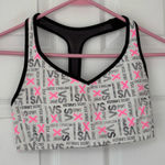 Victoria Sport Victorias Secret Sport White & Pink Logo Athletic Sports Bra Photo 0