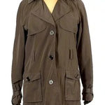 Tommy Hilfiger Vintage | Brown Grey Y2K Water Resistant Rain Coat Size M Medium Photo 0