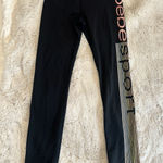 Bebe Sport Logo rainbow glitter stripe leggings Women's Size S Photo 0