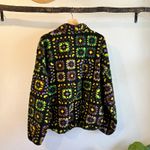 BDG  Granny Square Afghan Quilt Fleece Plush Pullover 1/4 Zip Sweater Size Large Photo 1