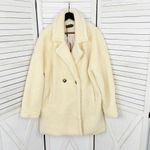 Pretty Little Thing  Faux Sherpa Double Breasted Teddy Coat Cream 10 Borg Lapel Photo 9