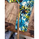 Jams World Vintage  Women's Palm Print Drawstring Wide Leg Crop Pants Size M Photo 3