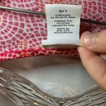 Jaclyn Smith  Pink/Orange Print Scoop Neck Short Sleeve Blouse L Photo 2