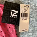 Iz Byer Rosy Pink Black Polka Dot Zip Neck Sleeveless Blouse Tank Top Med Photo 5