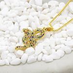 Colorful Snake Necklace Gold Photo 2