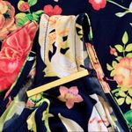 Rafaella Dress Blue Pink Yellow Floral Cold Shoulder Short Sleeve Dress Large Photo 7