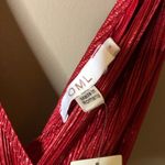 Urban Outfitters Oh My Love  Shimmer Pleated Fit + Flare Plunge Neck‎ Dress Red S Photo 6