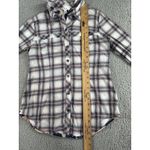 CAbi  Shirt‎ Women Small Button Front Plaid Floral Mixed Print Festival #233 Photo 5