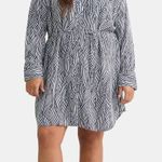 Terra & Sky NWT  Geometric Print Mini Shirt Dress Size 1X Resort Office Everyday Photo 0