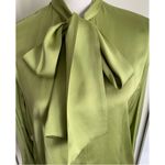 Gucci Green Silk Blouse with Tie-Neck size 40 medium or 6/8 Photo 4