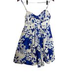 Hutch Anthropologie  Sleeveless Sweetheart Romper in Mykonos blue white floral 6 Photo 1
