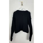Free People Cutting Edge Cotton Cable Sweater in Black Size X-Large Photo 8