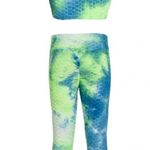 Special One TIE-DYE PRINT CUTOUT TIE HONEYCOMB CROP TANK & LEGGINGS SET Size S New with Tags Photo 2