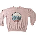 Flirtitude Active Wander Free Graphic Oversized Pink Cozy Sweatshirt Size S Boho Photo 0