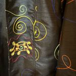 Chico's Additions by Chico’s Black Embroidered Collarless Blazer Multicolor Swirls Sz 1X Photo 8