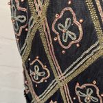 Free People  shirt tulle raw pleated hem embroidered top beaded embroidery Photo 3