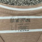 Women’s Latched Mama Striped Nursing Tee Shirt TN/White Size L Tan Size L Photo 1