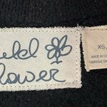 Anthropologie Sweater XS Black Blue Field Flower Melton Wool Floral Lace Jacket Photo 6