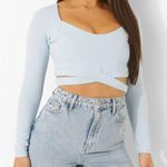 Boohoo Blue CutOut Crop Top Photo 1